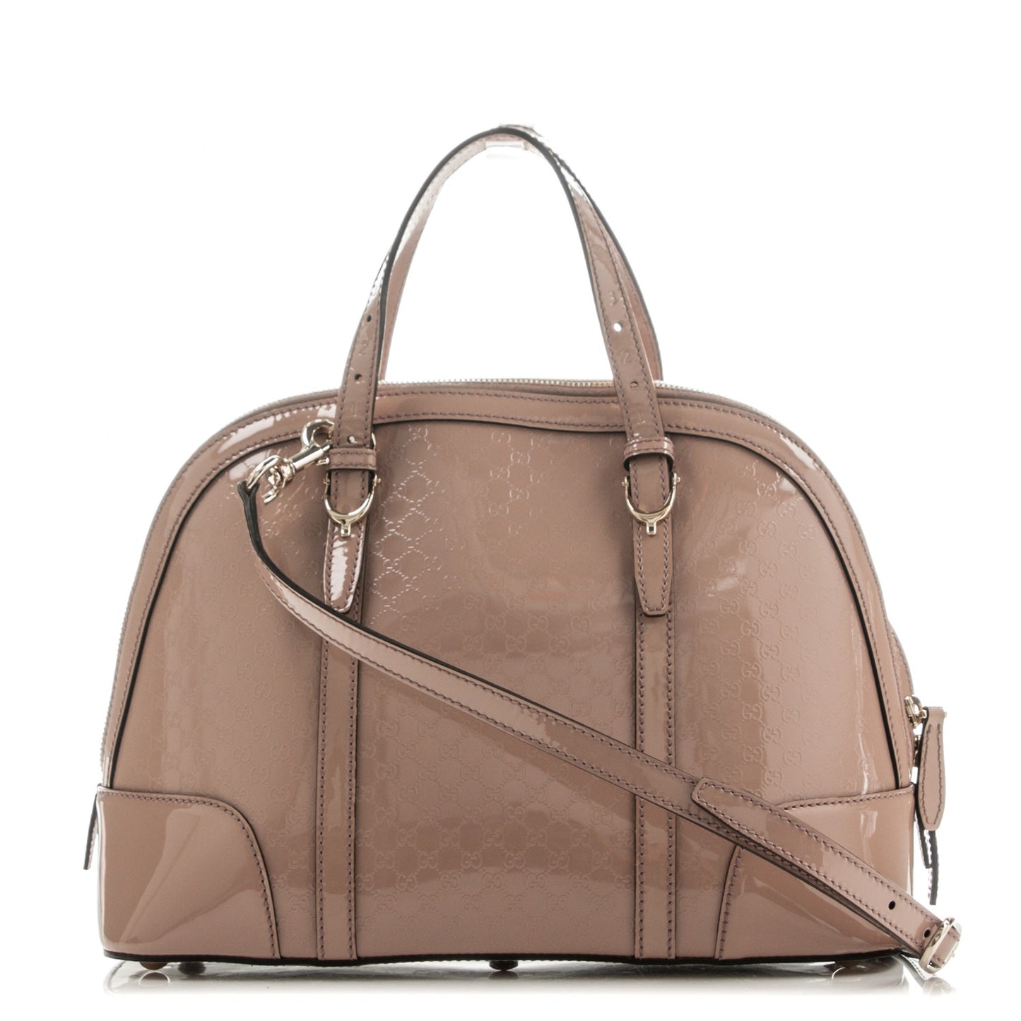 Patent Microguccissima Small Nice Top Handle Dome Bag Dark Cipria