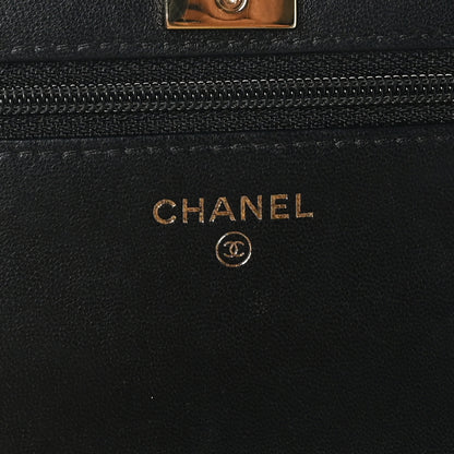 Chanel Lambskin Quilted Trendy CC Wallet On Chain WOC Black 6 of 13
