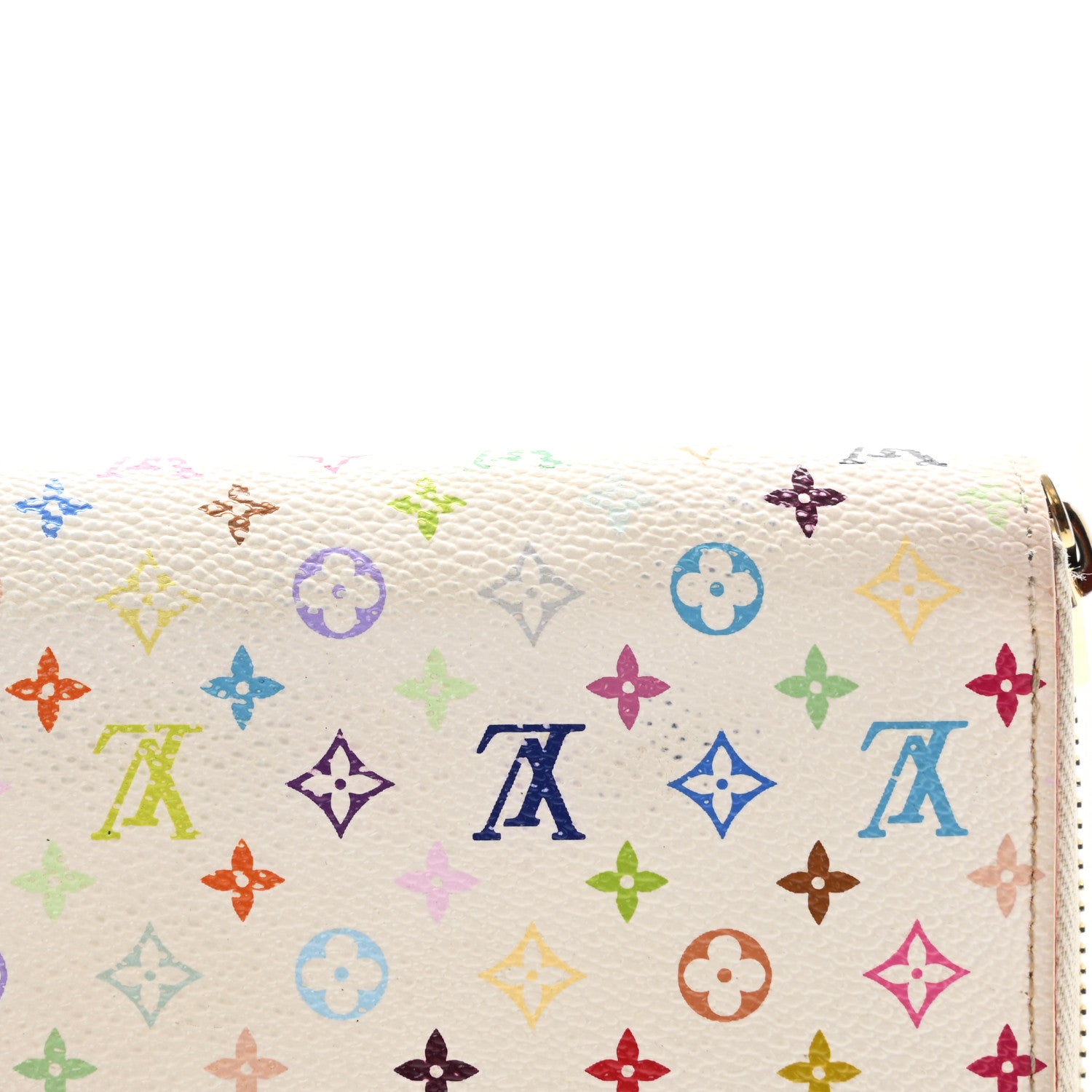 Louis Vuitton Monogram Multicolor Zippy Wallet White Litchi 8 of 10