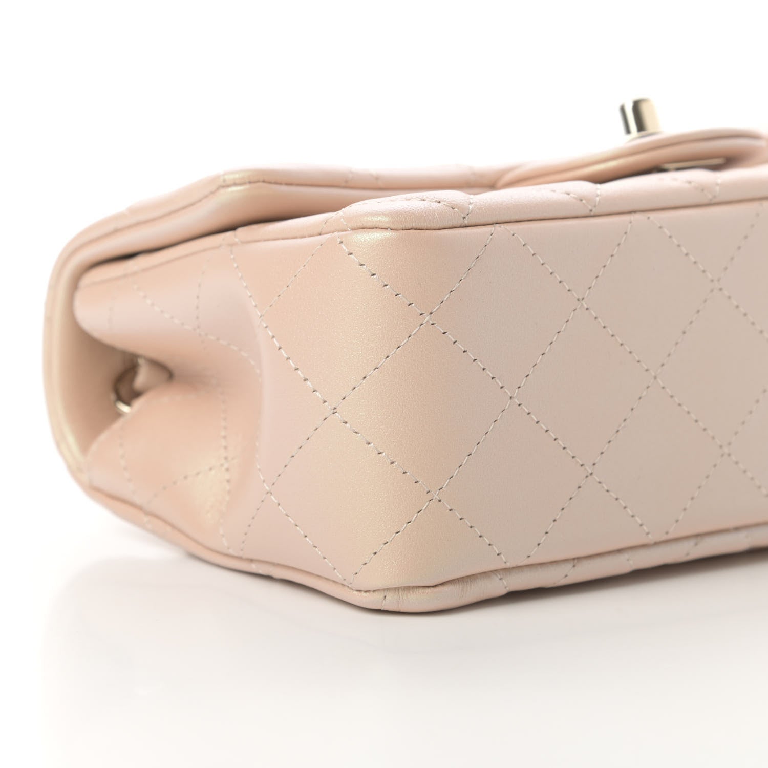 Chanel Iridescent Calfskin Quilted Mini Rectangular Flap Beige 9 of 11