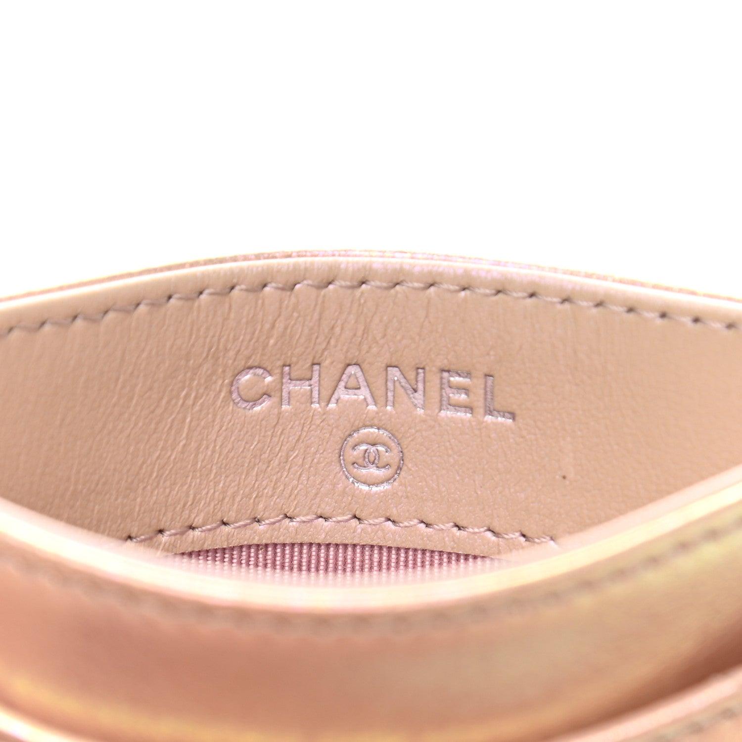 Chanel Iridescent Calfskin Quilted Card Holder Pink 6 of 9