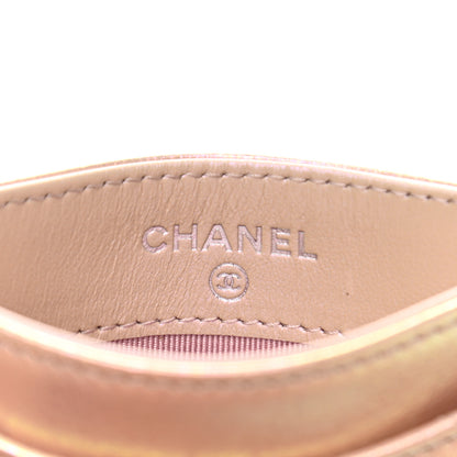 Chanel Iridescent Calfskin Quilted Card Holder Pink 6 of 9