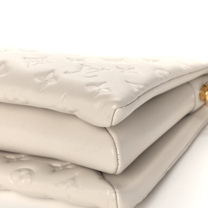 Louis Vuitton Lambskin Embossed Monogram Coussin PM Cream 10 of 13
