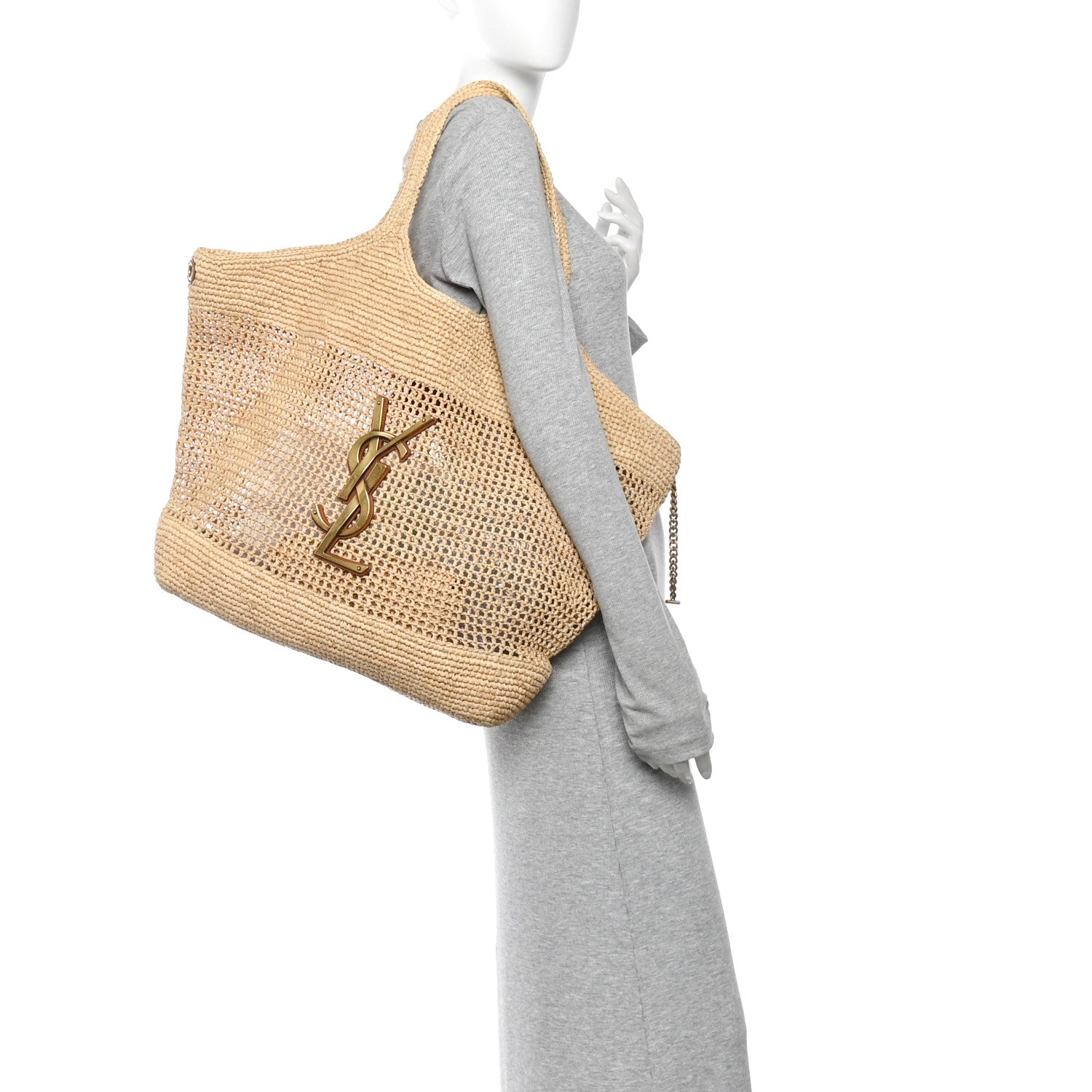 Saint Laurent Raffia Icare Shopping Tote Natural 2 of 12