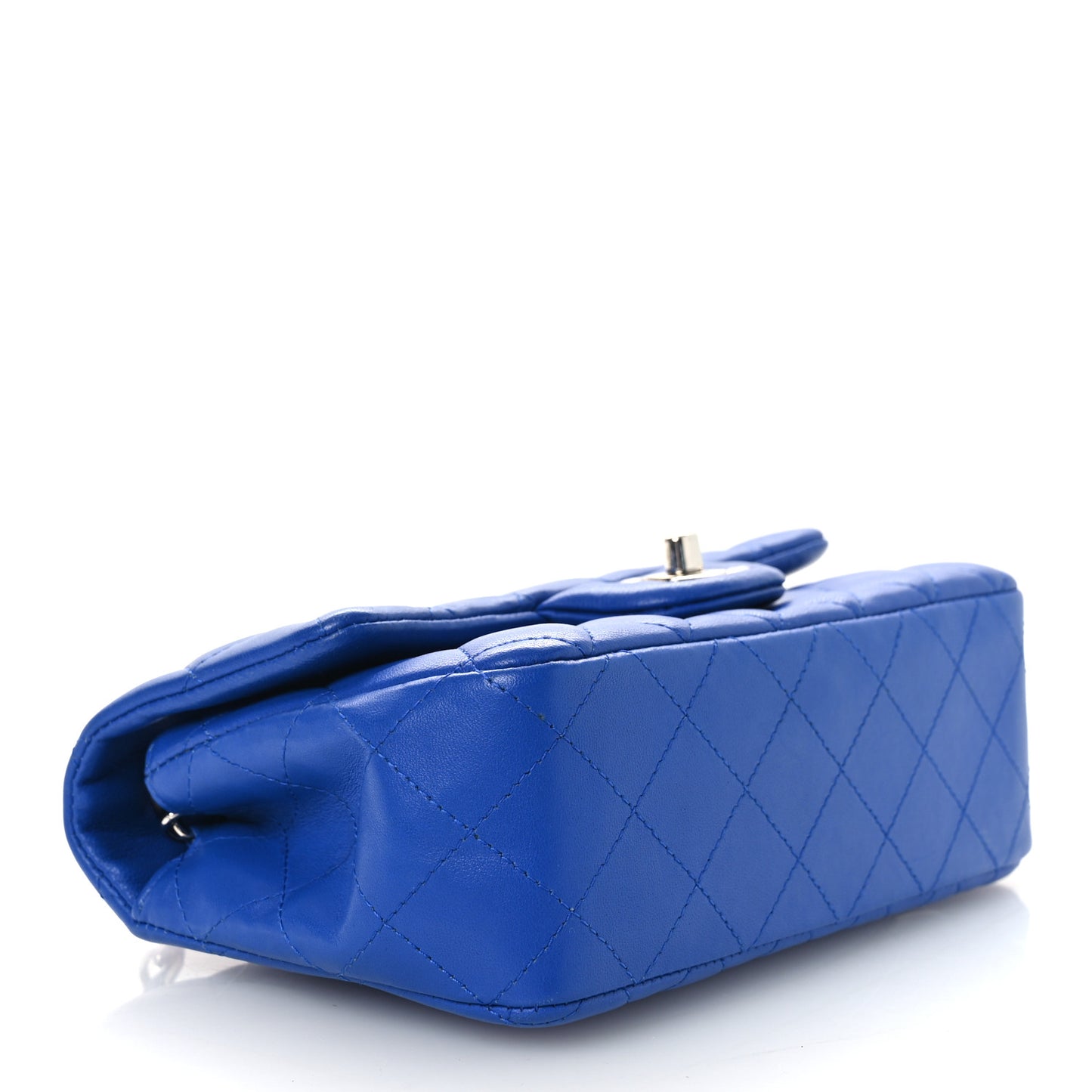 Lambskin Quilted Mini Rectangular Flap Blue