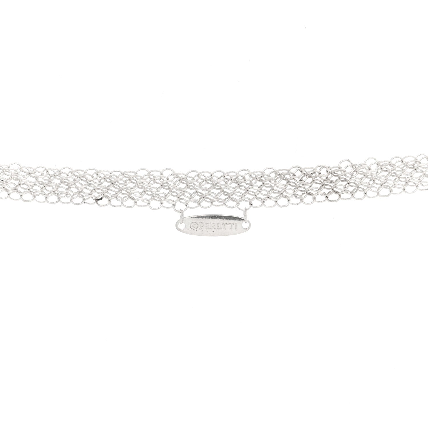 Tiffany Sterling Silver 35mm Elsa Peretti Open Heart Pendant Mesh Necklace 5 of 5