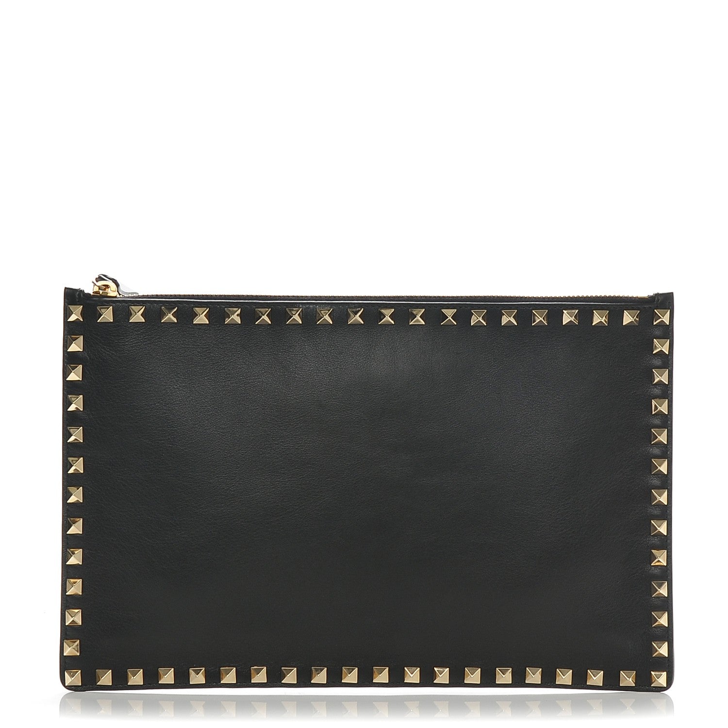 Valentino Garavani Vitello Large Rockstud Zip Pouch Black 1 of 7