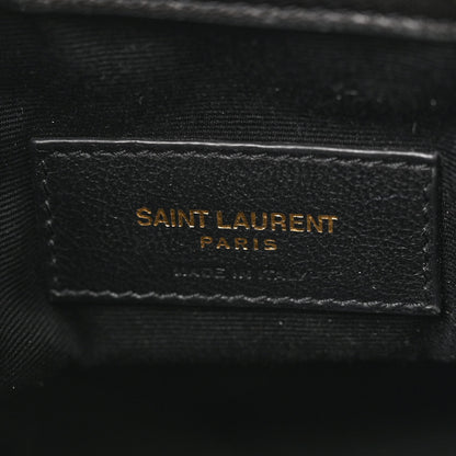 Saint Laurent Lambskin Matelasse Monogram Joe Nano Bucket Bag Black 6 of 10