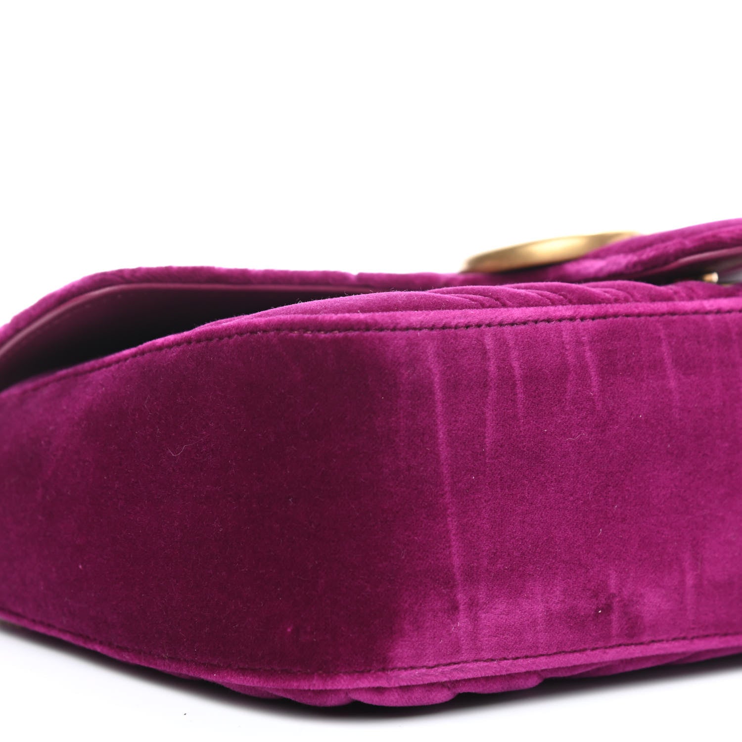 Gucci Velvet Matelasse Small GG Marmont Shoulder Bag Fuchsia Violet Cyclamen 9 of 10