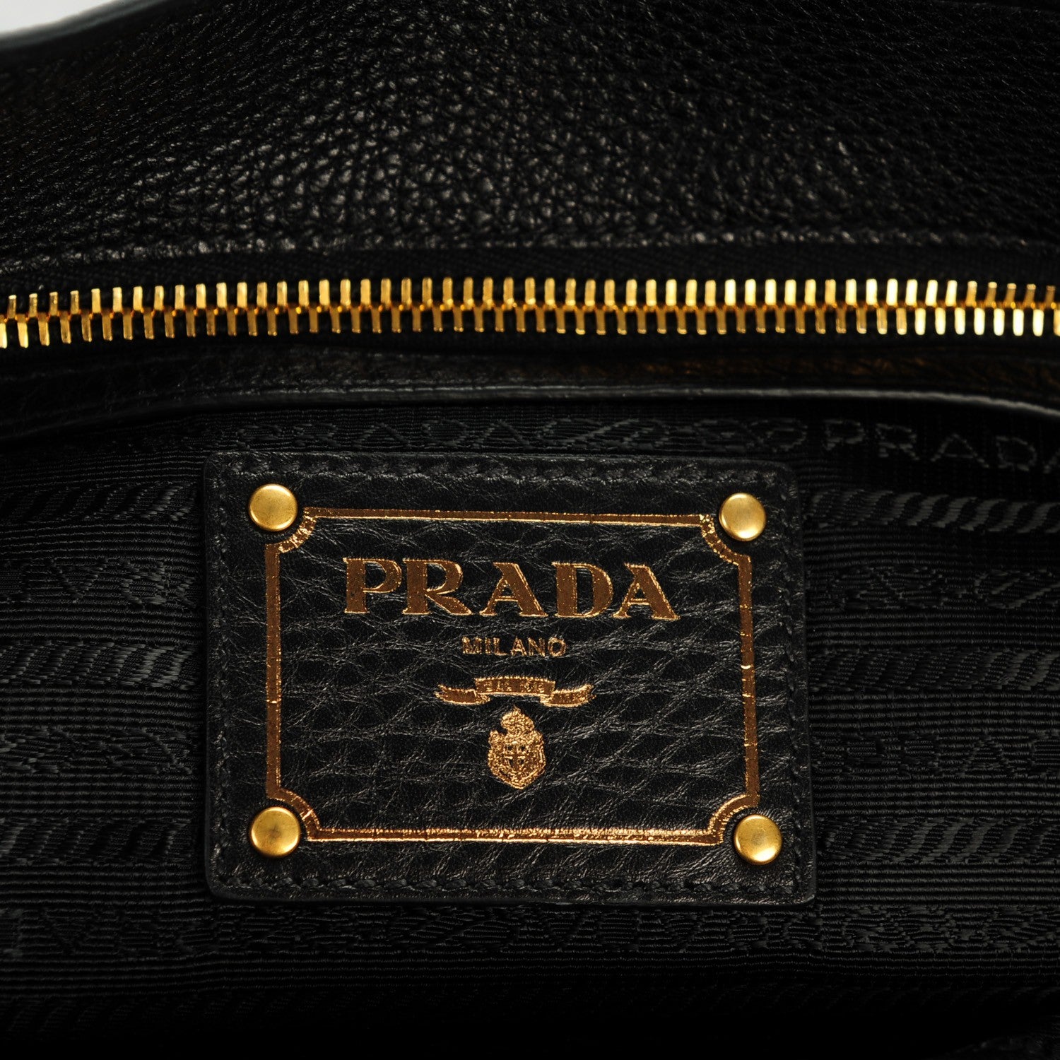 Prada Vitello Daino Pushlock Tote Black 6 of 8