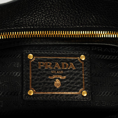 Prada Vitello Daino Pushlock Tote Black 6 of 8