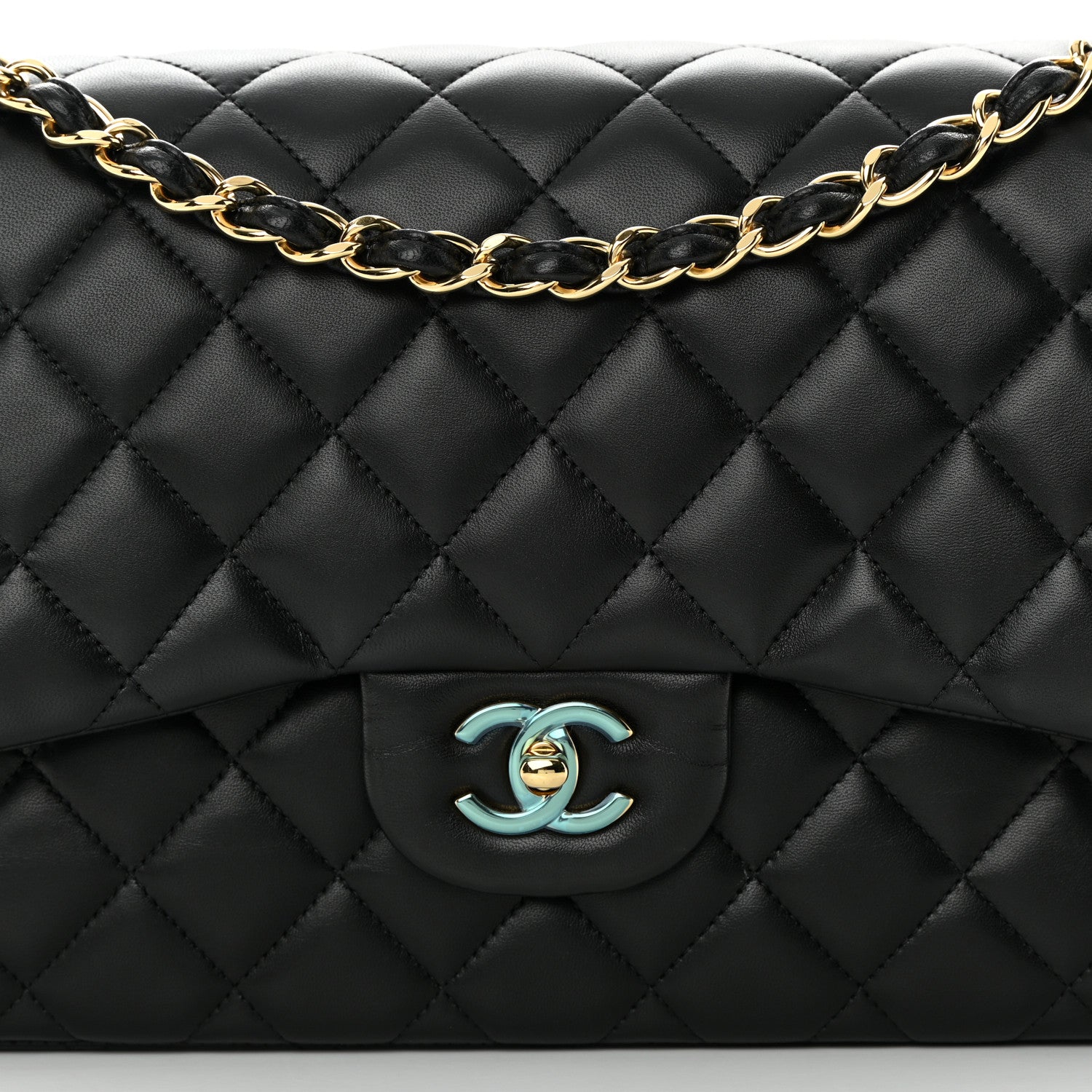 Chanel Lambskin Quilted Jumbo Double Flap Black 8 of 19