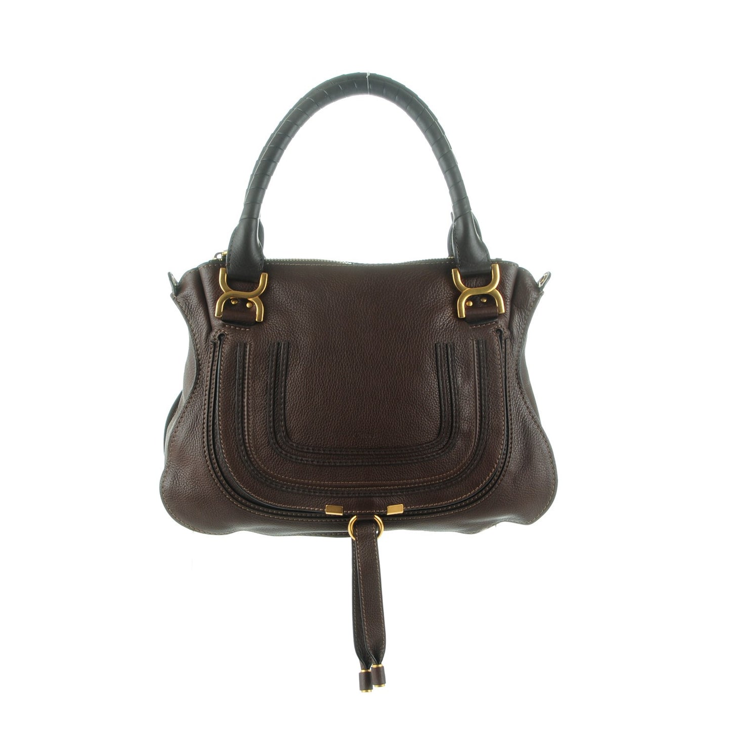 Calfskin Medium Marcie Satchel Coffee Shot