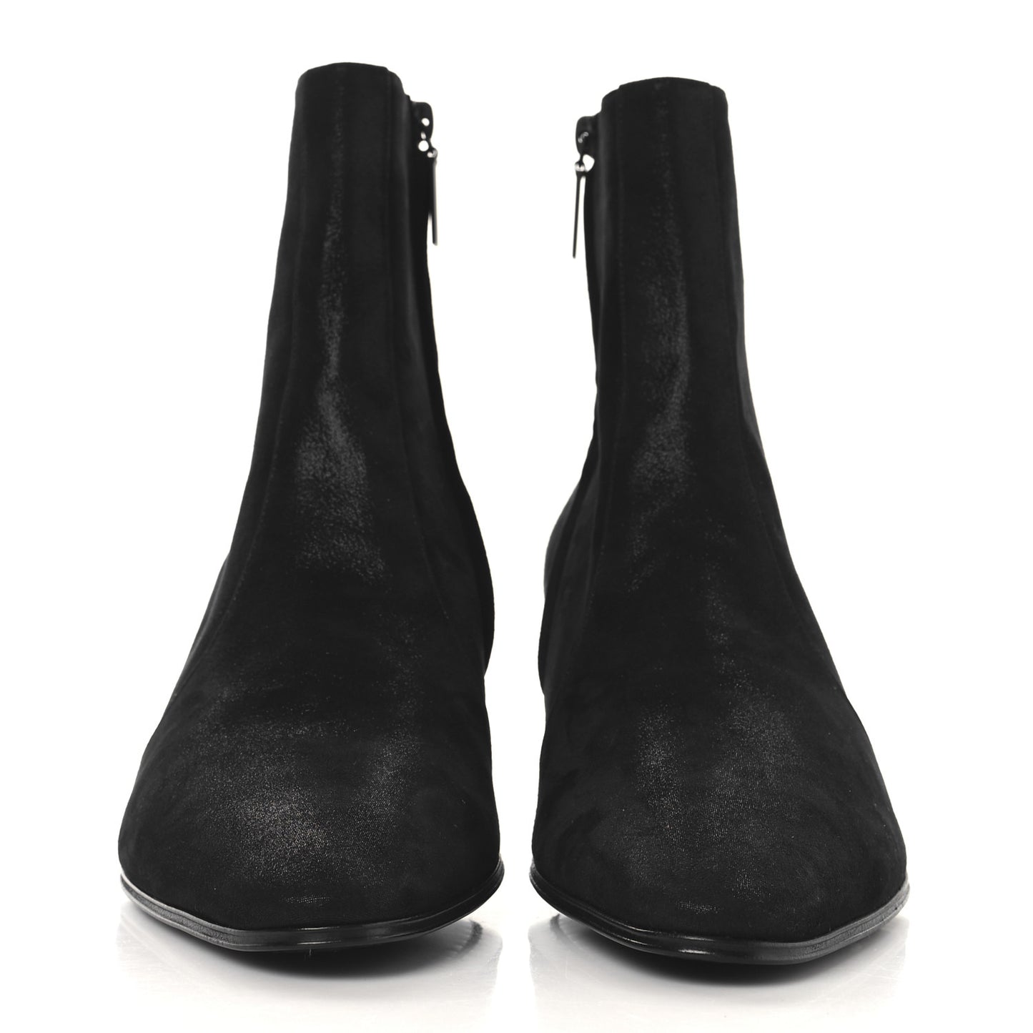 Vassili Metallic Suede 60 Zip Ankle Zip Mens Boots 43 Black