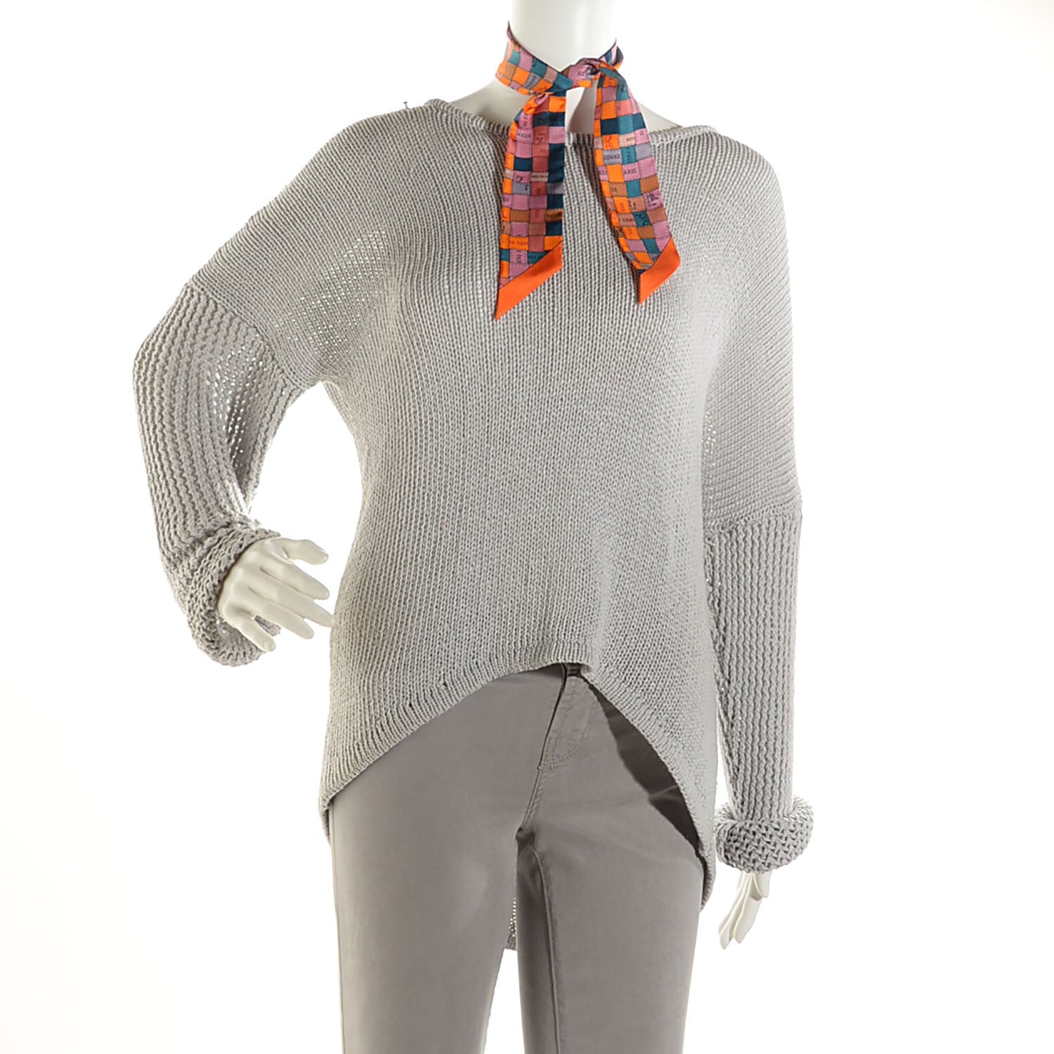 Hermes Silk Bolduc Au Carre Twilly Orange Vieux Rose Bleu 2 of 5