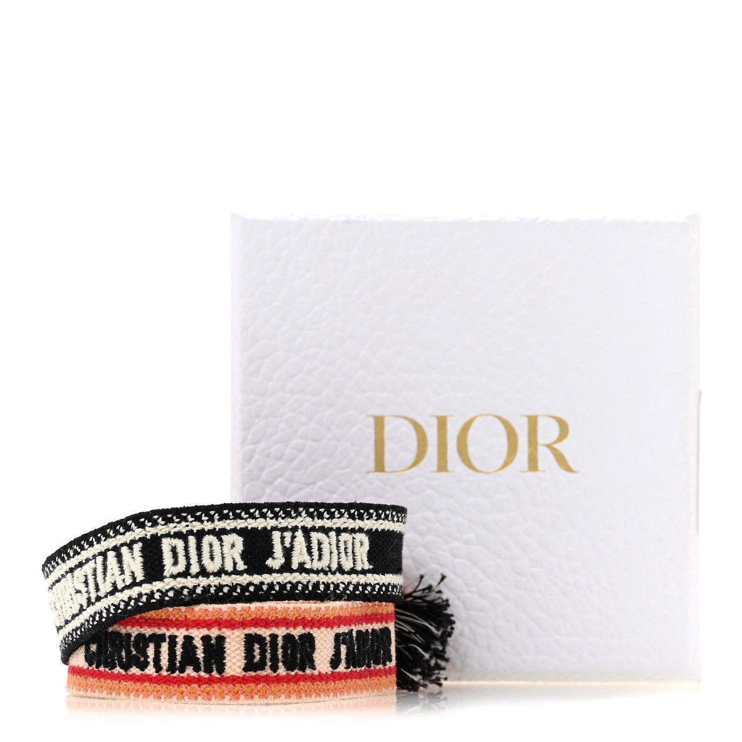 Christian Dior Woven Cotton J'Adior Friendship Bracelet Set Black