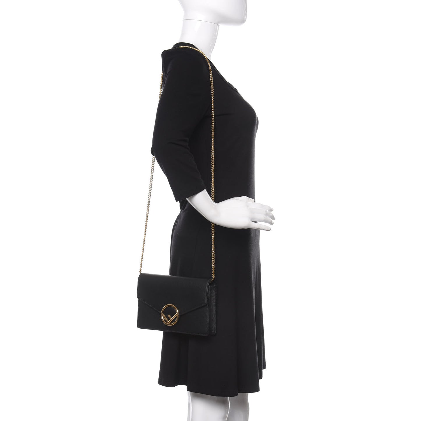 Vitello Cruise F is Fendi Medium Envelope Wallet on Chain Black