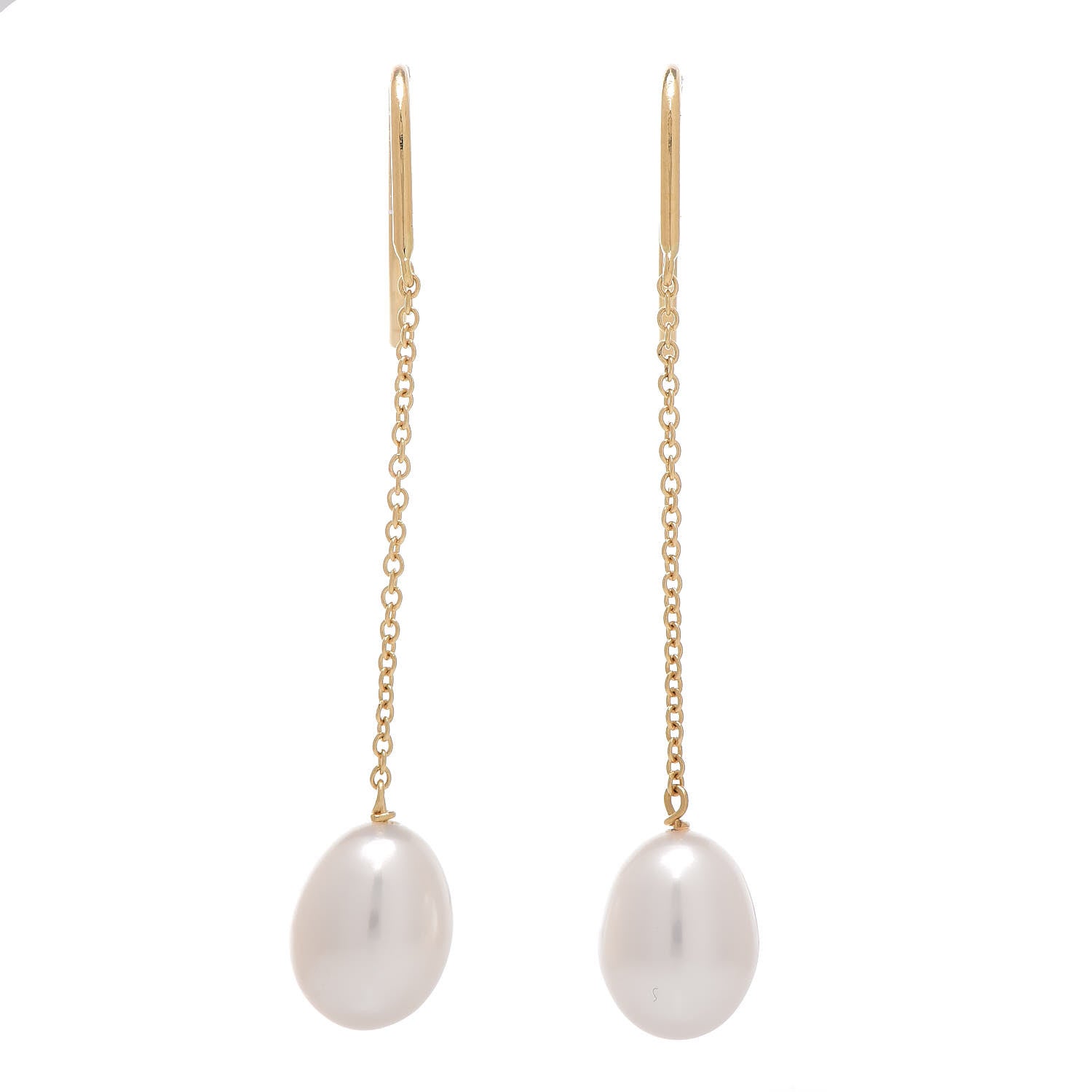 Tiffany 18K Yellow Gold Elsa Peretti Pearls By The Yard Drop Earrings 1 of 4