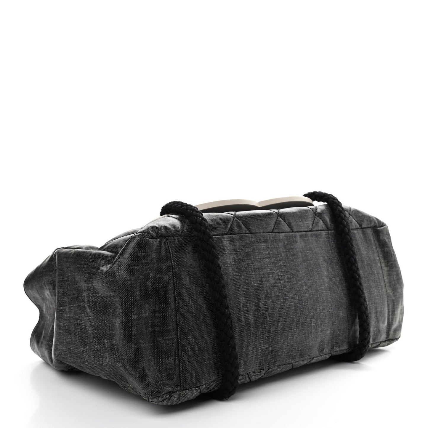 Coated Canvas Large CC Yacht Tote Black White