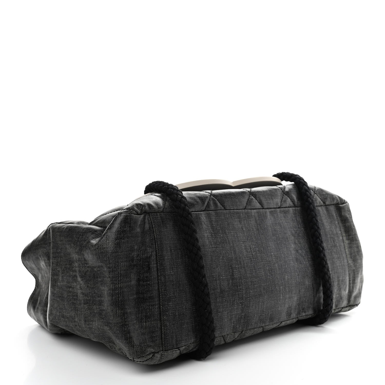 Chanel Coated Canvas Large CC Yacht Tote Black White 3 of 12