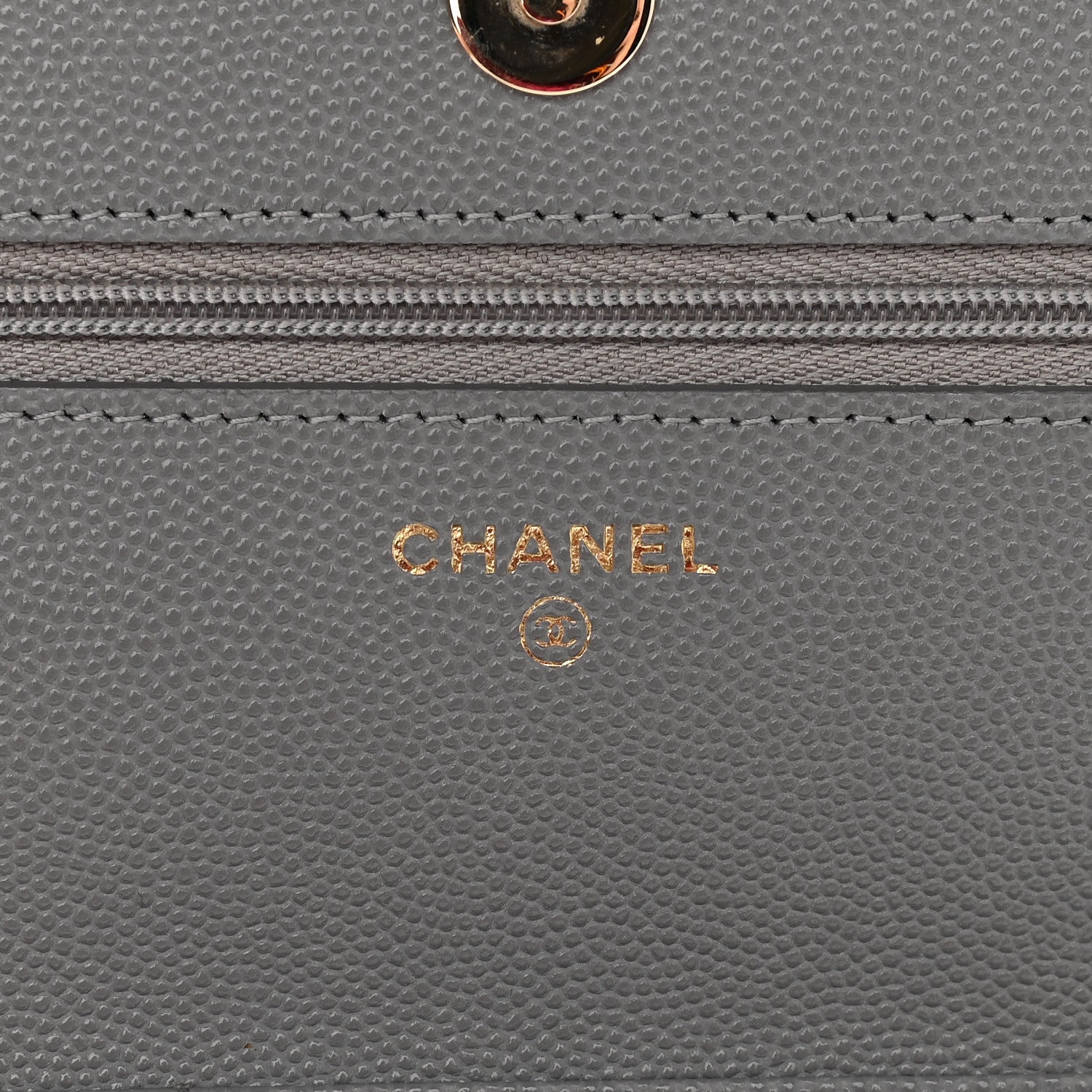 Chanel Caviar Quilted Wallet On Chain WOC Dark Grey 6 of 10