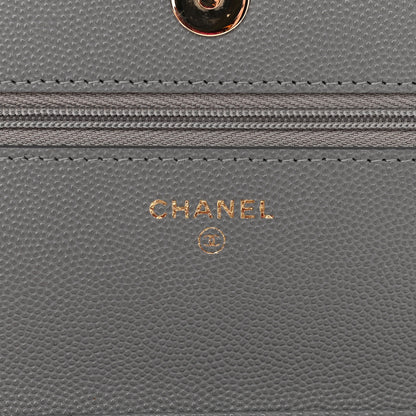 Chanel Caviar Quilted Wallet On Chain WOC Dark Grey 6 of 10