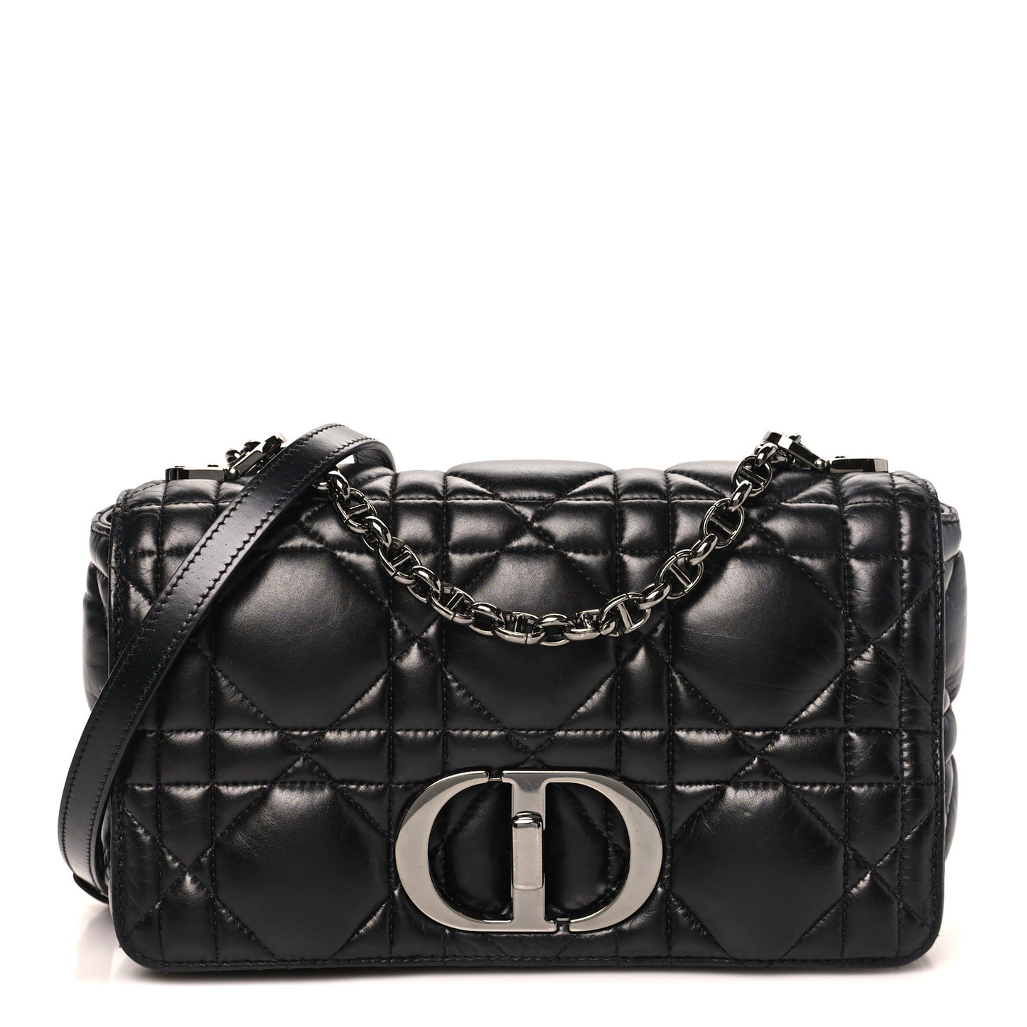 Calfskin Macrocannage Medium Caro Bag Black