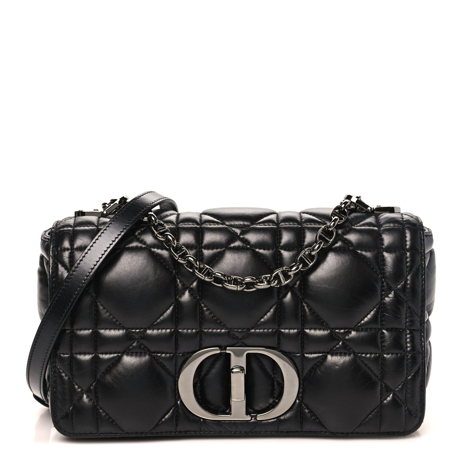 Christian Dior Calfskin Macrocannage Medium Caro Bag Black 1 of 10
