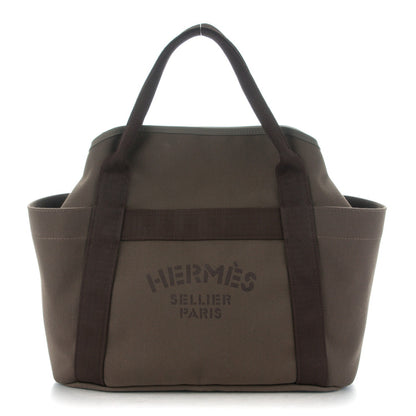 Hermes Toile Sac De Pansage Groom Kaki Feu 1 of 8