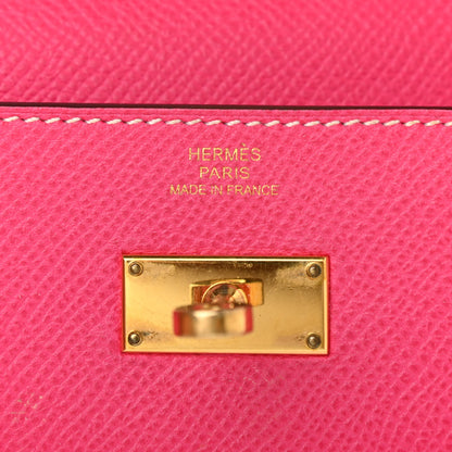 Hermes Epsom Kelly Longue Wallet Rose Tyrien 6 of 21