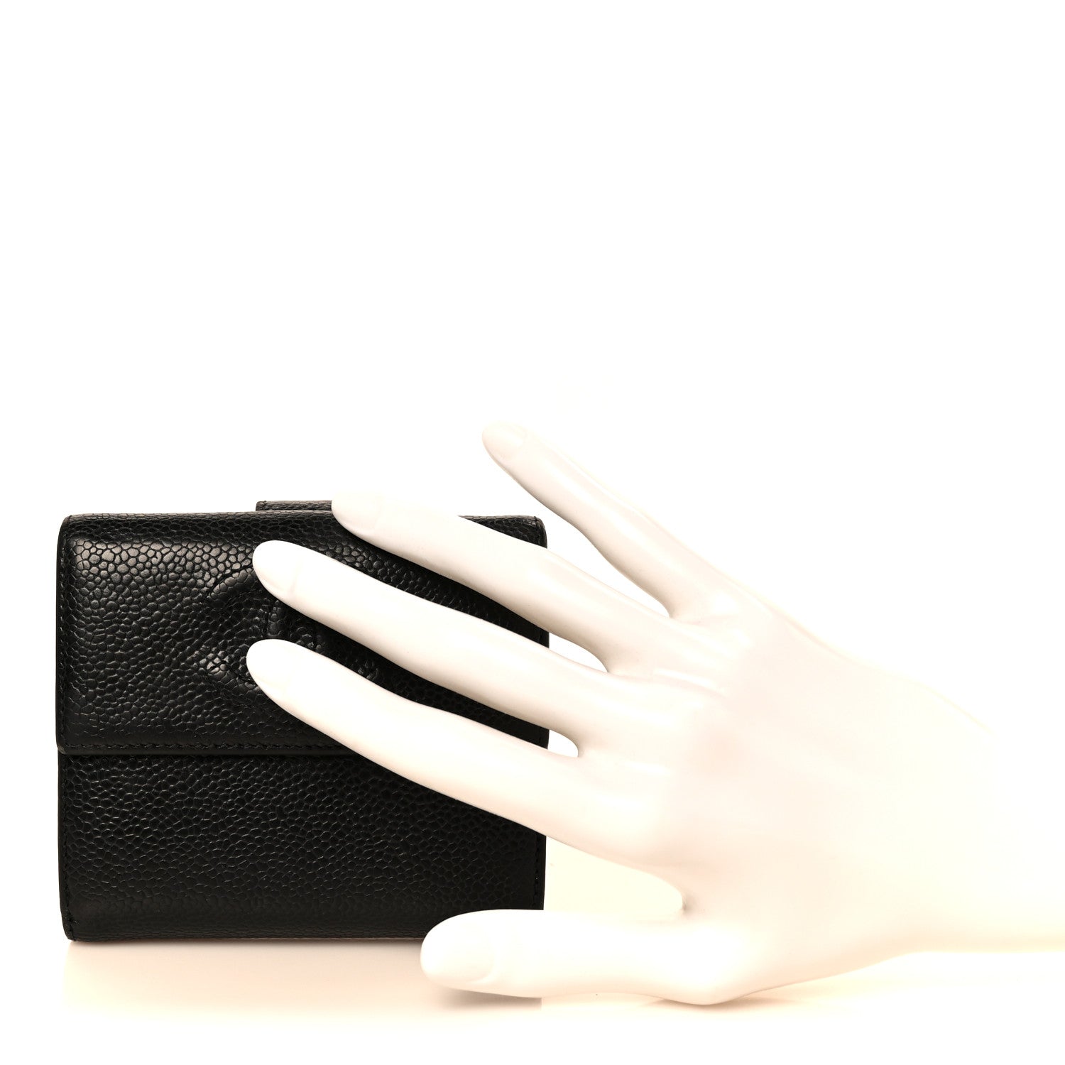 Chanel Caviar Timeless CC Compact French Wallet Black 2 of 12