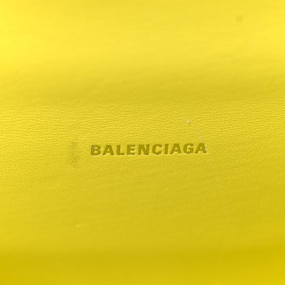 Balenciaga Shiny Calfskin Crocodile Embossed Hourglass Top Handle Bag XS Light Yellow 6 of 10