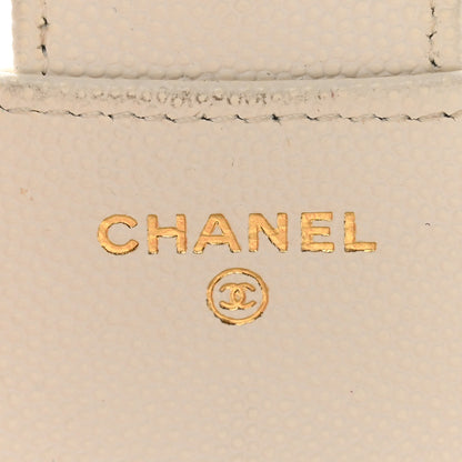 Chanel Caviar Quilted Compact Flap Wallet White 6 of 15