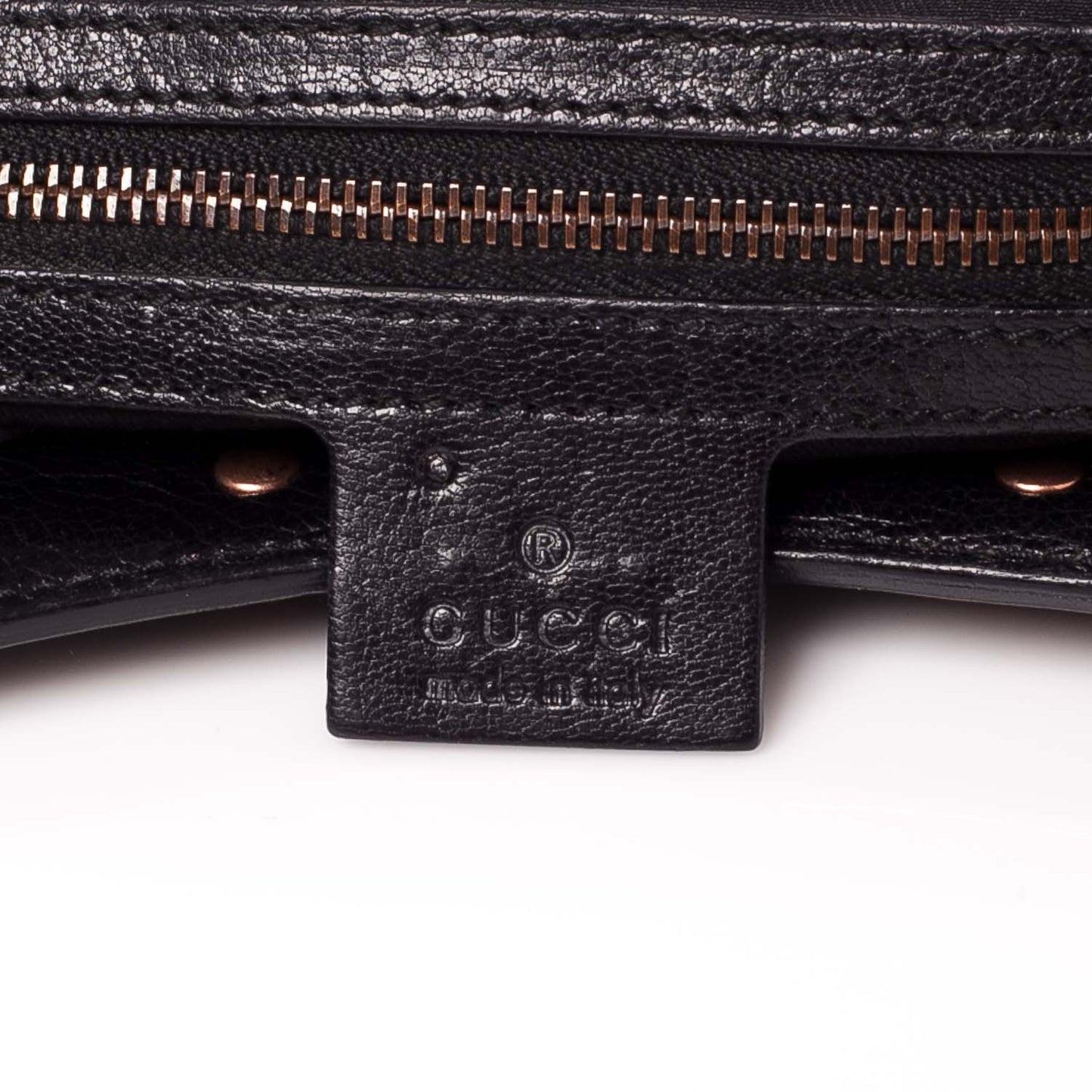Leather Bamboo Handle Bag Black