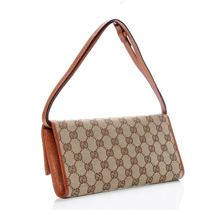 Gucci Monogram Bamboo Bar Clutch Brown 3 of 6