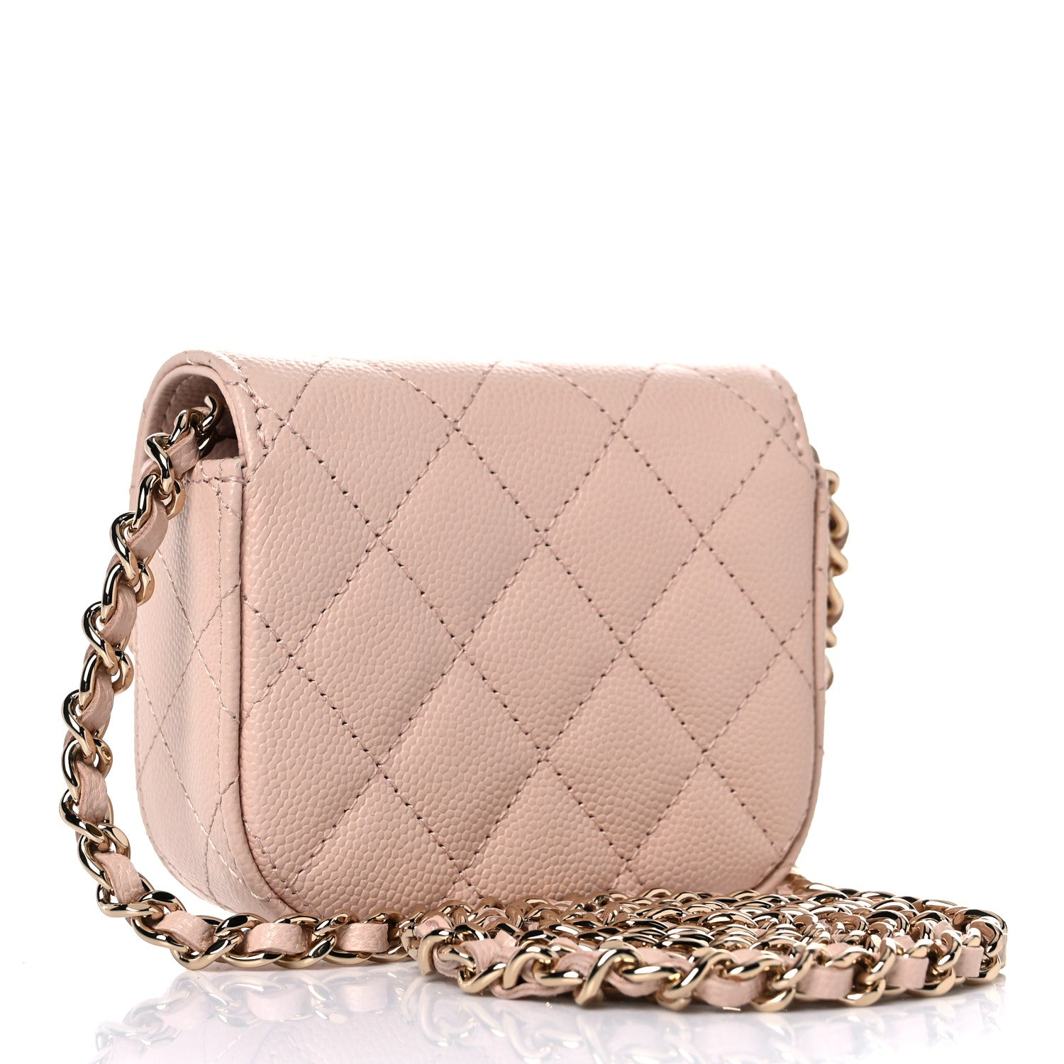Chanel Caviar Quilted Mini Clutch With Chain Light Beige 3 of 11