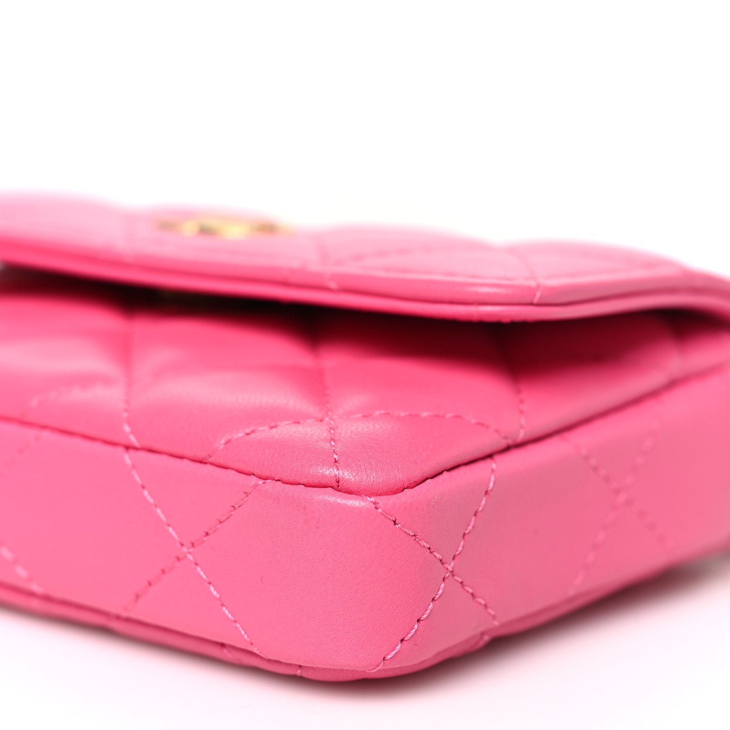 Chanel Lambskin Enamel Quilted Coco Hearts Clutch With Chain Pink 11 of 12