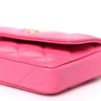 Chanel Lambskin Enamel Quilted Coco Hearts Clutch With Chain Pink 11 of 12