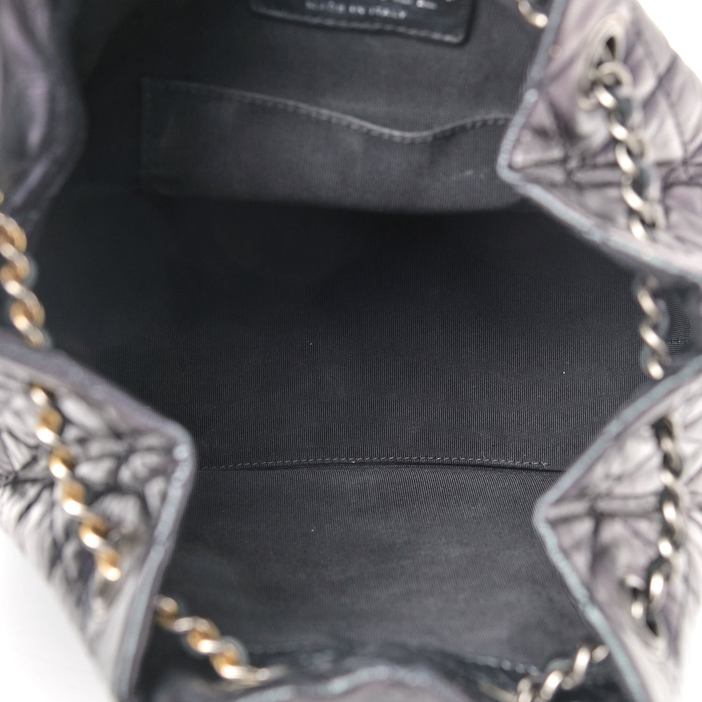 Aged Calfskin Quilted Small Gabrielle Backpack Black