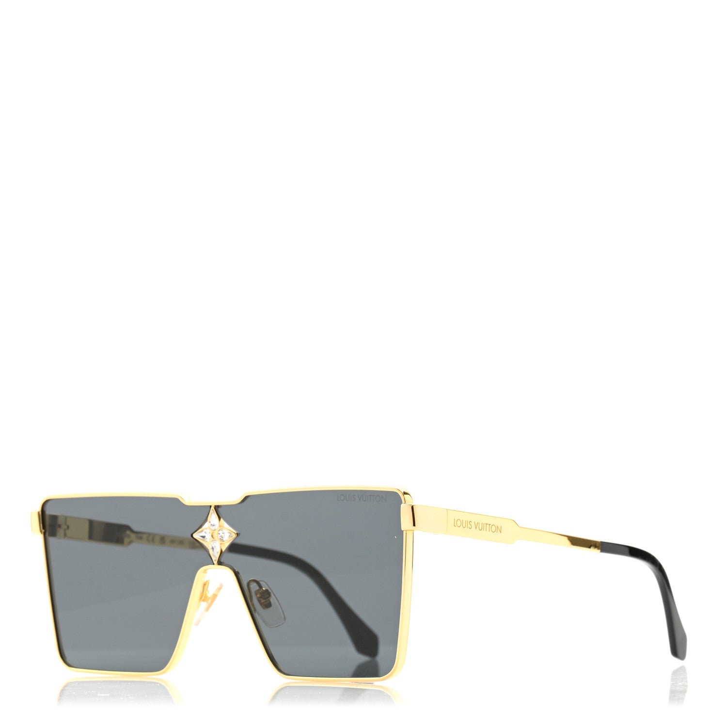 Louis Vuitton Acetate Swarovski Crystal Cyclone Sunglasses Z1700U Gold 1 of 7