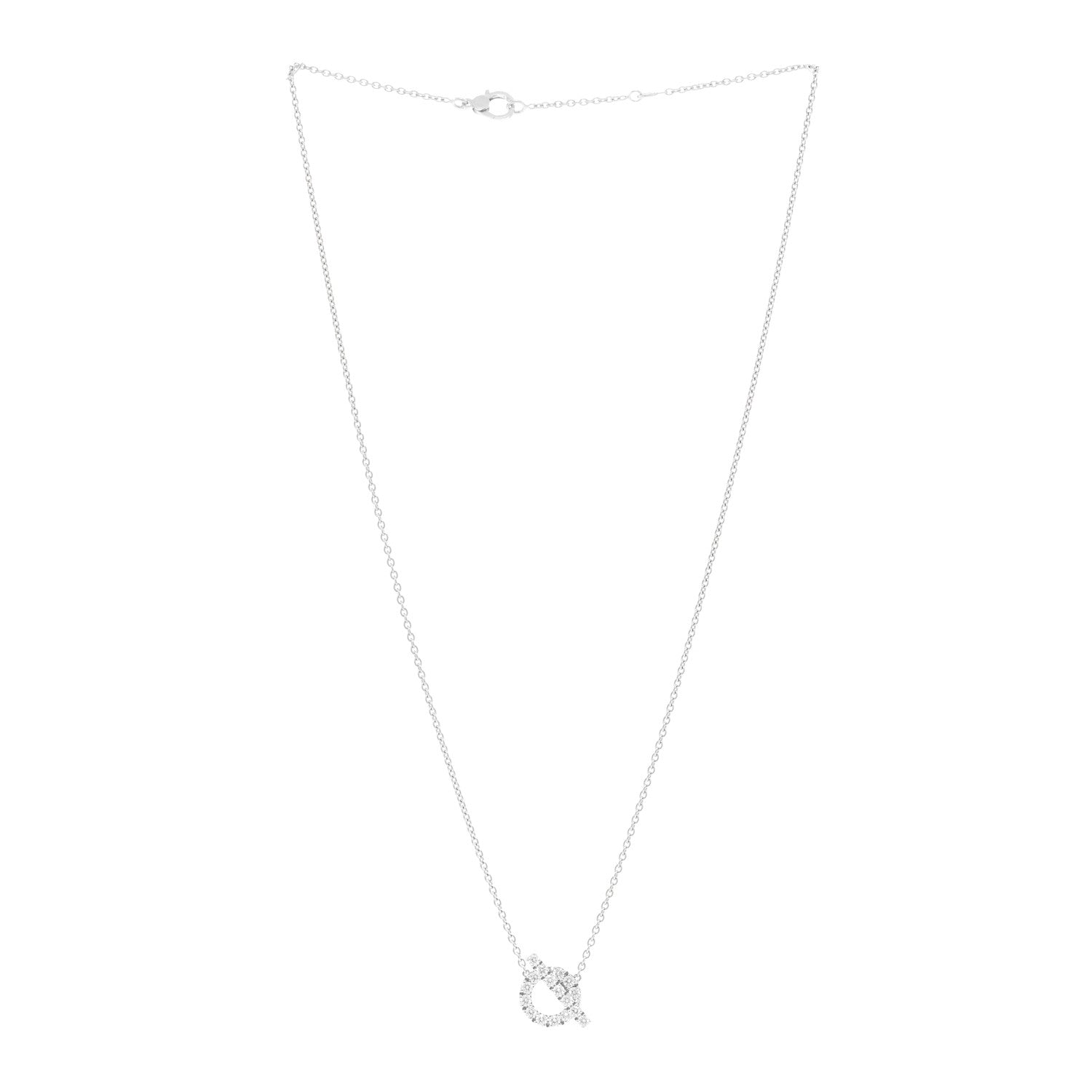 Hermes 18K White Gold Diamond Finesse Pendant Necklace 3 of 6