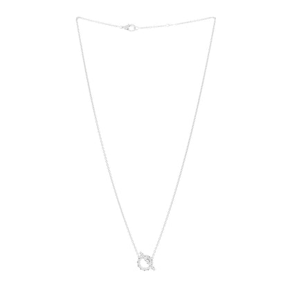 Hermes 18K White Gold Diamond Finesse Pendant Necklace 3 of 6