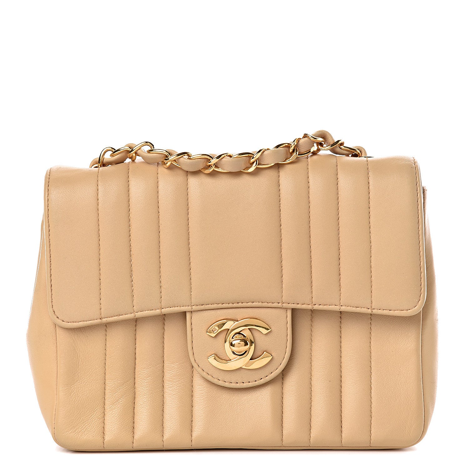 Chanel Lambskin Vertical Quilt Mini Square Flap Beige 1 of 16