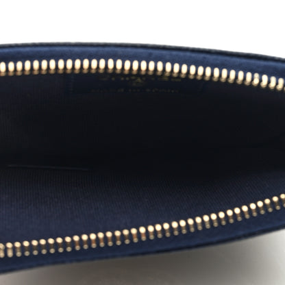 Chanel Caviar Quilted Crystal Zip Card Holder Wallet Navy 5 of 7