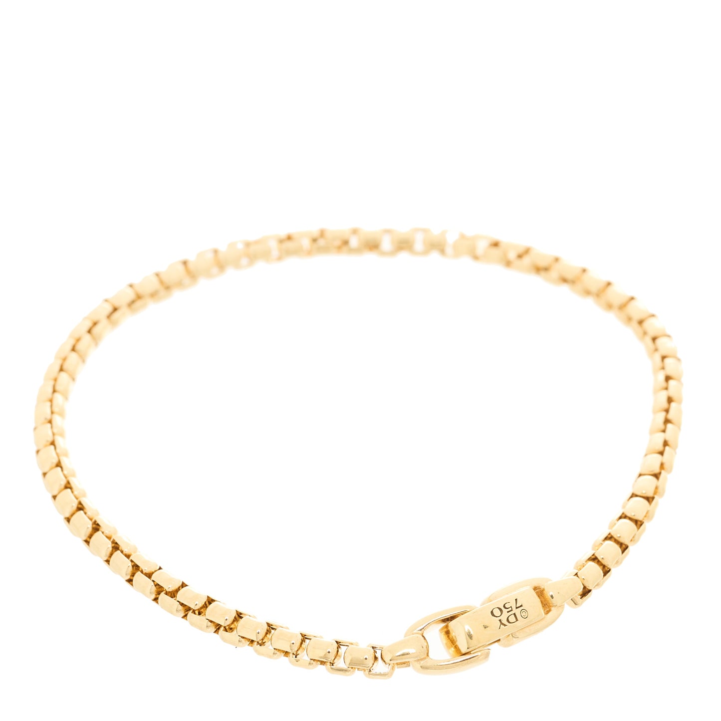 18K Yellow Gold 3.4mm Box Chain Bracelet