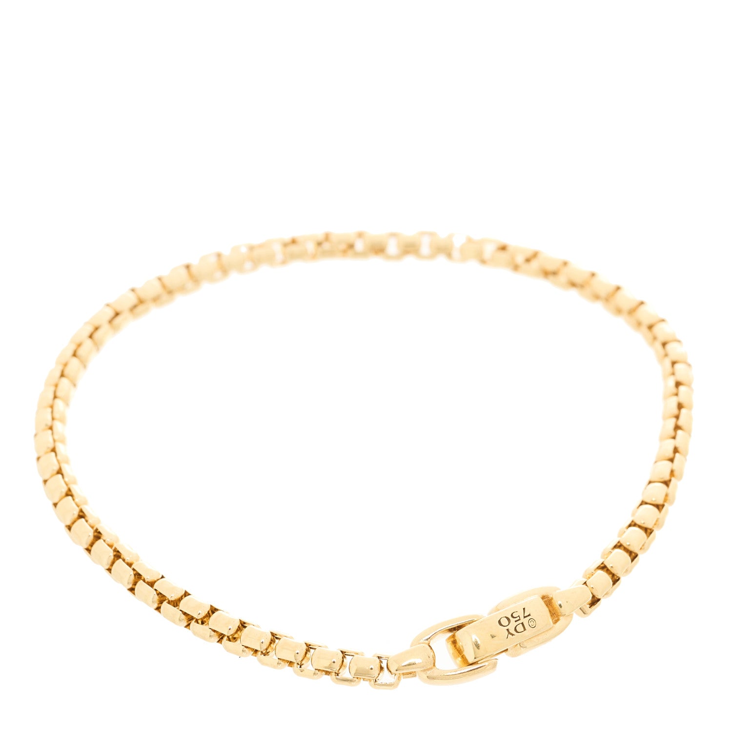 David Yurman 18K Yellow Gold 3.4mm Box Chain Bracelet 3 of 3