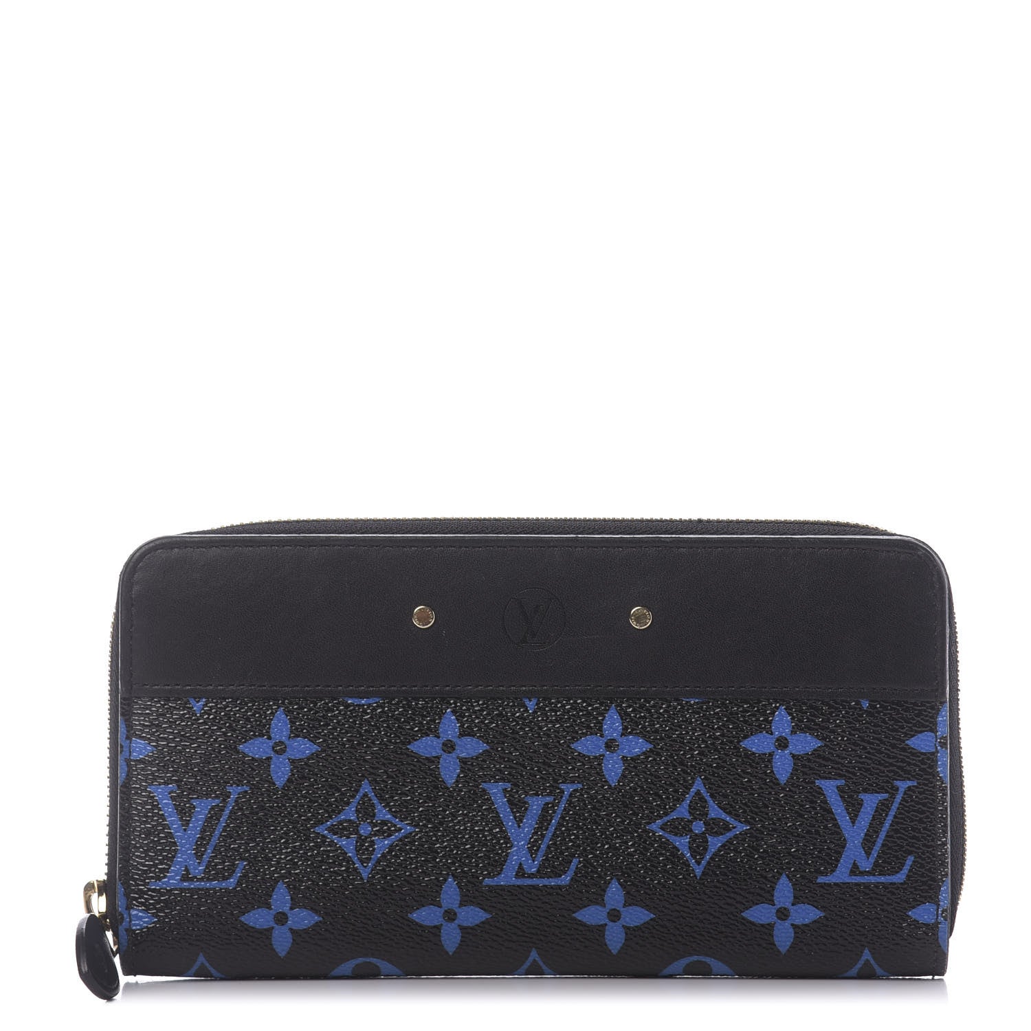 Louis Vuitton Calfskin Colored Monogram Zippy Wallet Blue Black 1 of 10