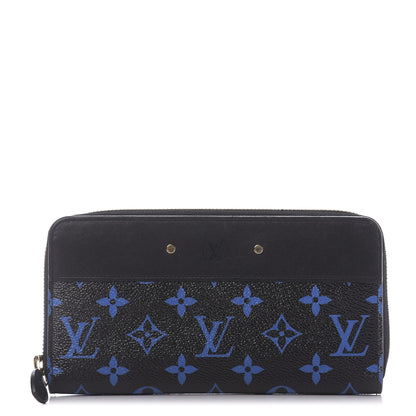 Louis Vuitton Calfskin Colored Monogram Zippy Wallet Blue Black 1 of 10