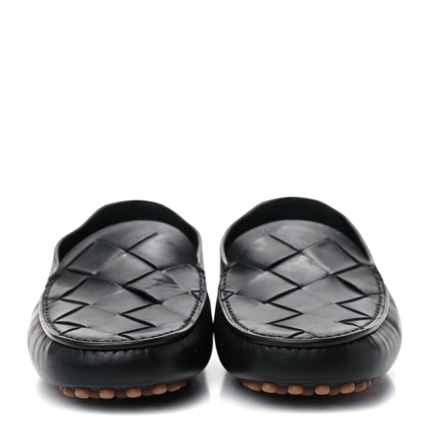 Nappa Intrecciato Driver Loafers 41 Black