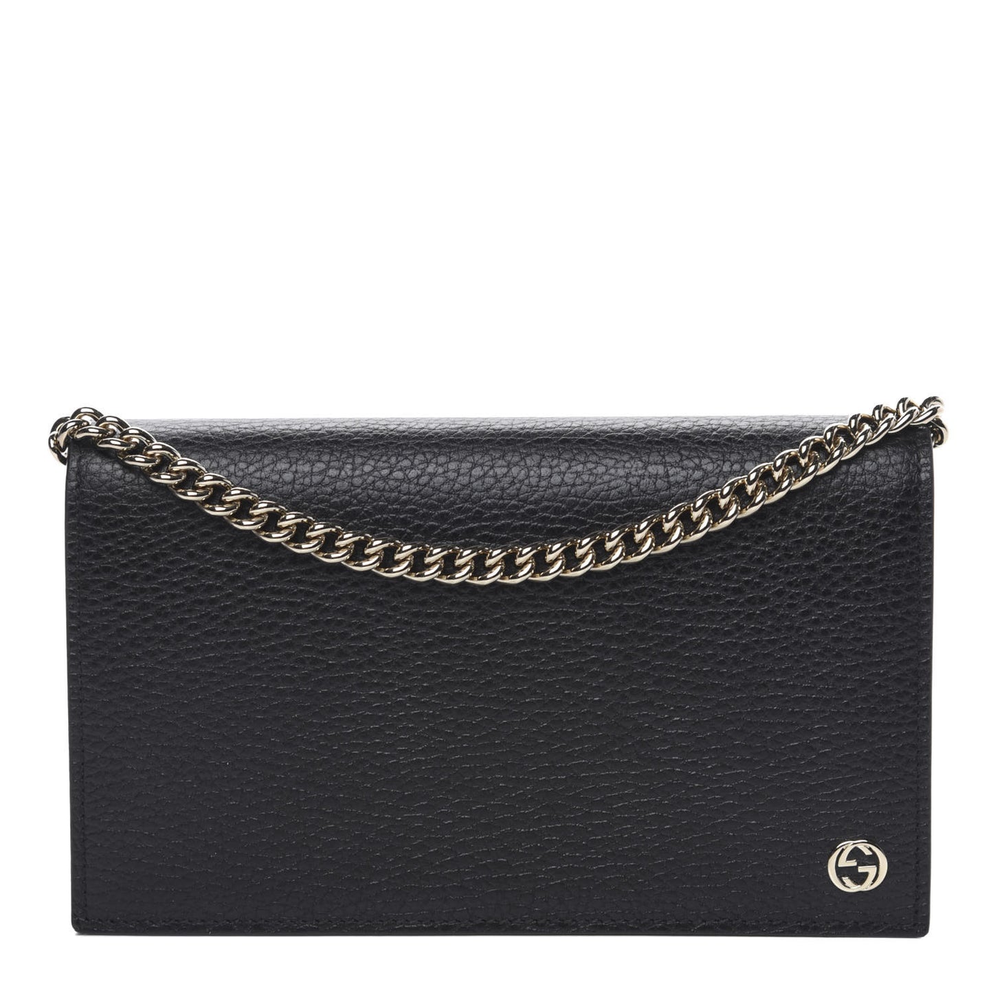 Dollar Calfskin Medium Betty Chain Wallet Black